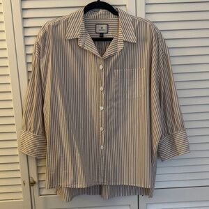 Tuckernuck Adair Striped Boyfriend Button Up Shirt XXL